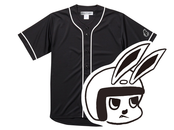 µCHECKER RABBIT BASEBALL SHIRT��µ�����å�����ӥåȥ١����ܡ��륷��ġ�BLACK