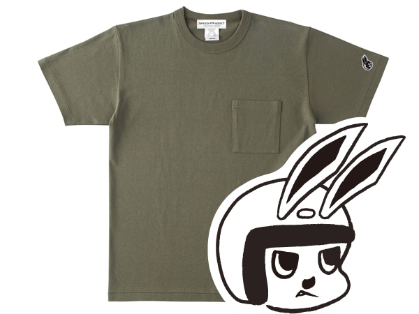 µCHECKER RABBIT POCKET T-shirt��µ�����å�����ӥåȥݥ��å�T����ġ�ARMY GREEN
