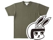 µCHECKER RABBIT POCKET T-shirt��µ�����å�����ӥåȥݥ��å�T����ġ�ARMY GREEN