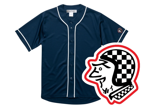 µSPEED ADDICT TRADE MARK BASEBALL SHIRT��µ���ԡ��ɥ��ǥ����ȥȥ졼�ɥޡ����١����ܡ��륷��ġ�NAVY