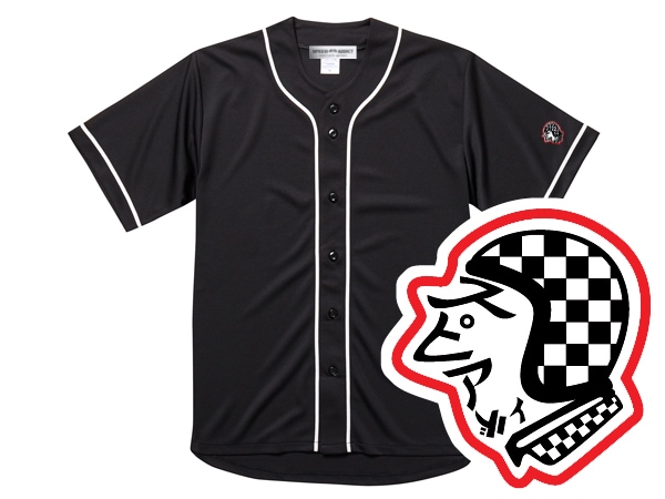 µSPEED ADDICT TRADE MARK BASEBALL SHIRT��µ���ԡ��ɥ��ǥ����ȥȥ졼�ɥޡ����١����ܡ��륷��ġ�BLACK
