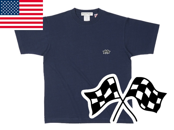 USA���åȥ� SUPER HEAVY WEIGHT CHECKER FLAGS T-shirt�ʥ����ѡ��إ������������ȥ����å����ե�å�T����ġ�NAVY