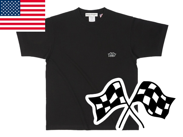 USA���åȥ� SUPER HEAVY WEIGHT CHECKER FLAGS T-shirt�ʥ����ѡ��إ������������ȥ����å����ե�å�T����ġ�BLACK