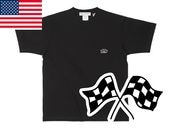 USA���åȥ� SUPER HEAVY WEIGHT CHECKER FLAGS T-shirt�ʥ����ѡ��إ������������ȥ����å����ե�å�T����ġ�BLACK