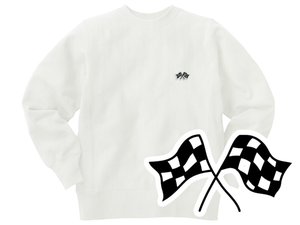 Champion Reverse Weave TYPE CHECKER FLAGS SWEAT�ʥ����ԥ����С����������֥����ץ����å����ե�å��������åȡ�WHITE