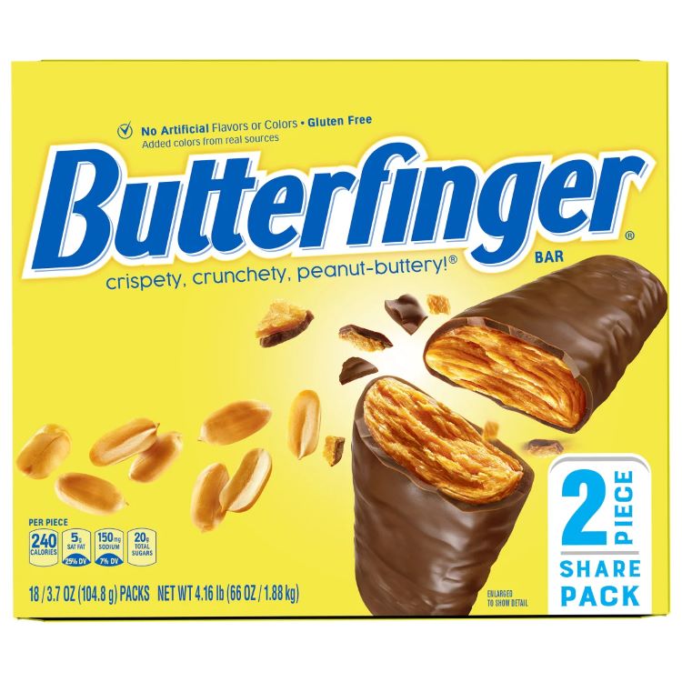 【アメリカコストコ品】バターフィンガー シェアサイズパック 約104g  18個入り Butterfinger, Share Size Pack, 3.7 oz, 18-count【お取り寄せ商品】【合わせて買いたい】 アメリカコストコ品】バターフィンガー シェアサイズパック 約104g 18