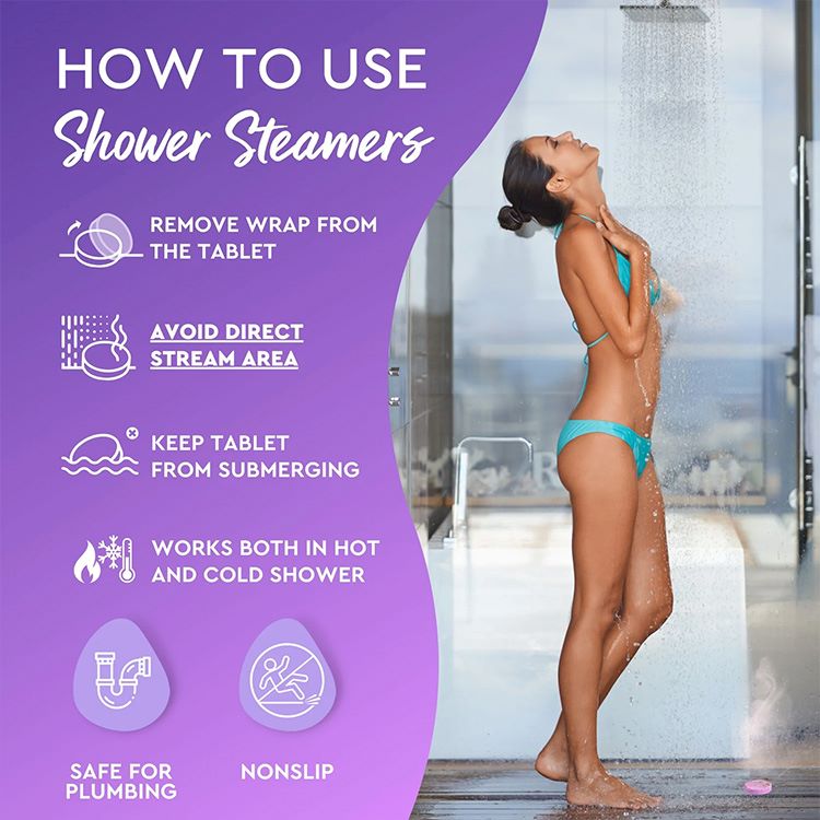 クレバーフィー シャワー スチーマー バラエティー パック オリジナル パープル 6個 Cleverfy Shower Steamers