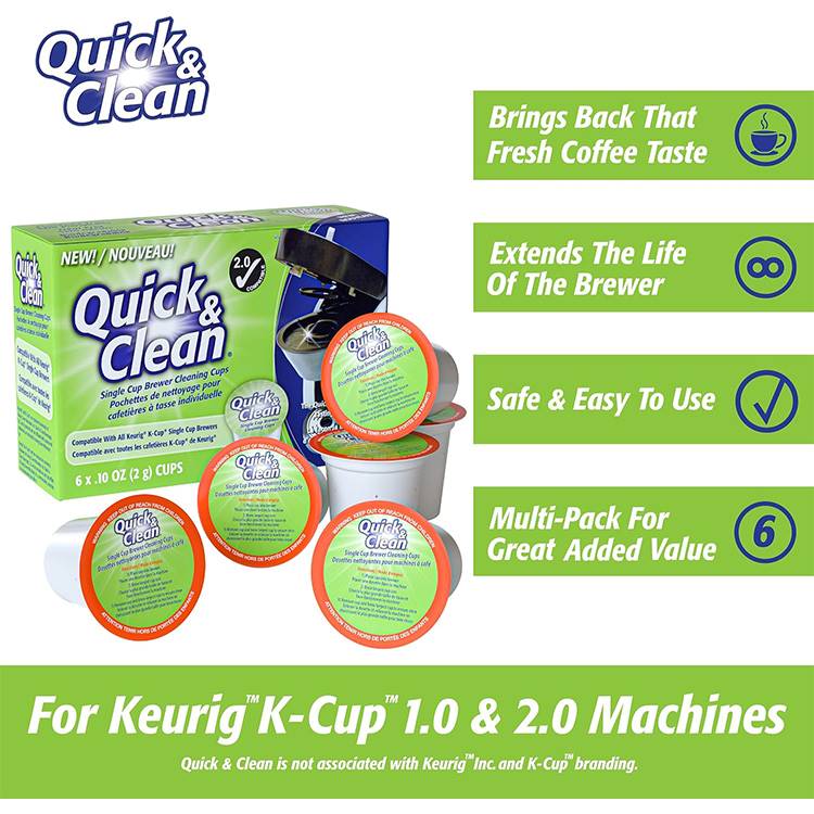 クイックアンドクリーン 6個セット キューリグ クリーニングポッド Quick & Clean [6Pack] Keurig