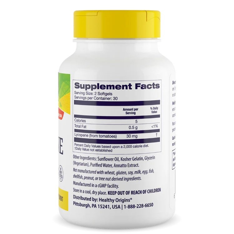 ヘルシーオリジンズ ナチュラル リコピン 15mg 60粒 ソフトジェル HEALTHY ORIGINS (Lycopene + Olive Oil) サプリメント リコ