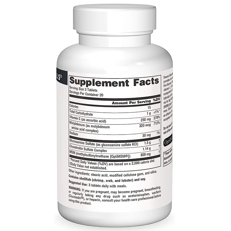 ソースナチュラルズ グルコサミン & コンドロイチン コンプレックス with MSM タブレット 60粒 Source Naturals