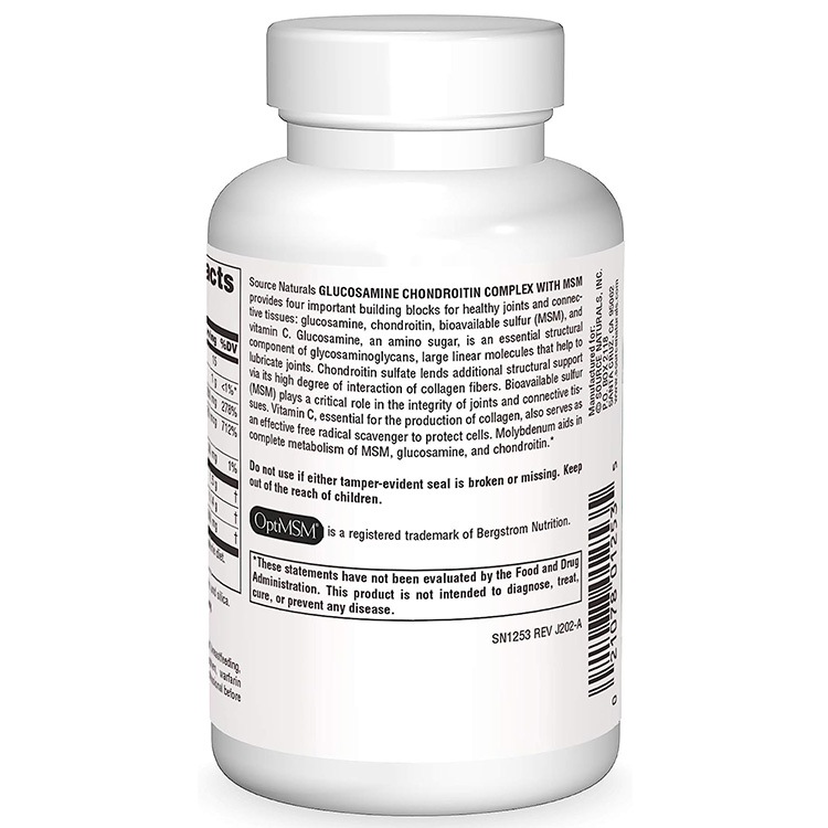 ソースナチュラルズ グルコサミン & コンドロイチン コンプレックス with MSM タブレット 60粒 Source Naturals