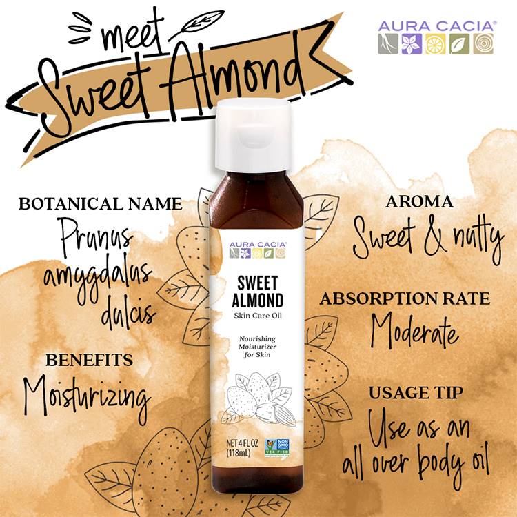 オーラカシア スイート アーモンド スキンケア オイル 118ml (4 fl oz) AURA CACIA SWEET ALMOND