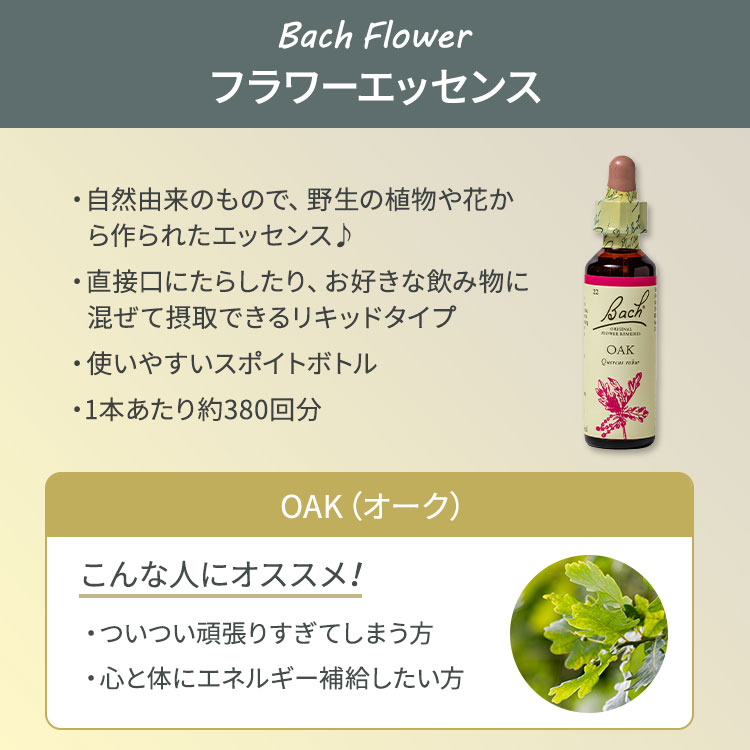 ネルソンバッチ バッチオリジナルフラワー レメディ オーク 20ml (0.7floz) Nelson Bach Original