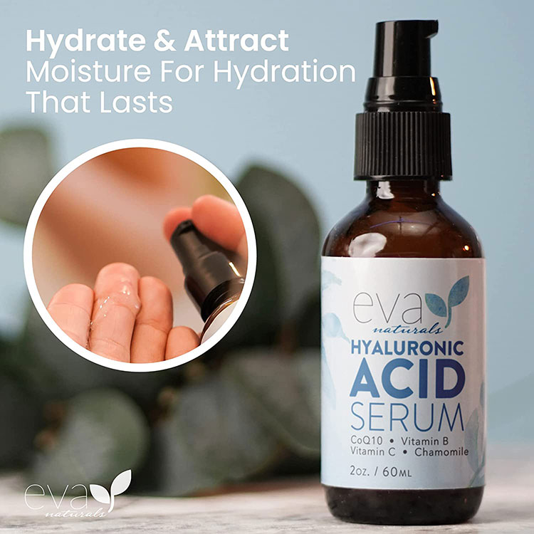 エヴァナチュラルズ ヒアルロン酸 セラム 60ml (2oz) Eva Naturals Hyaluronic Acid Hydrating