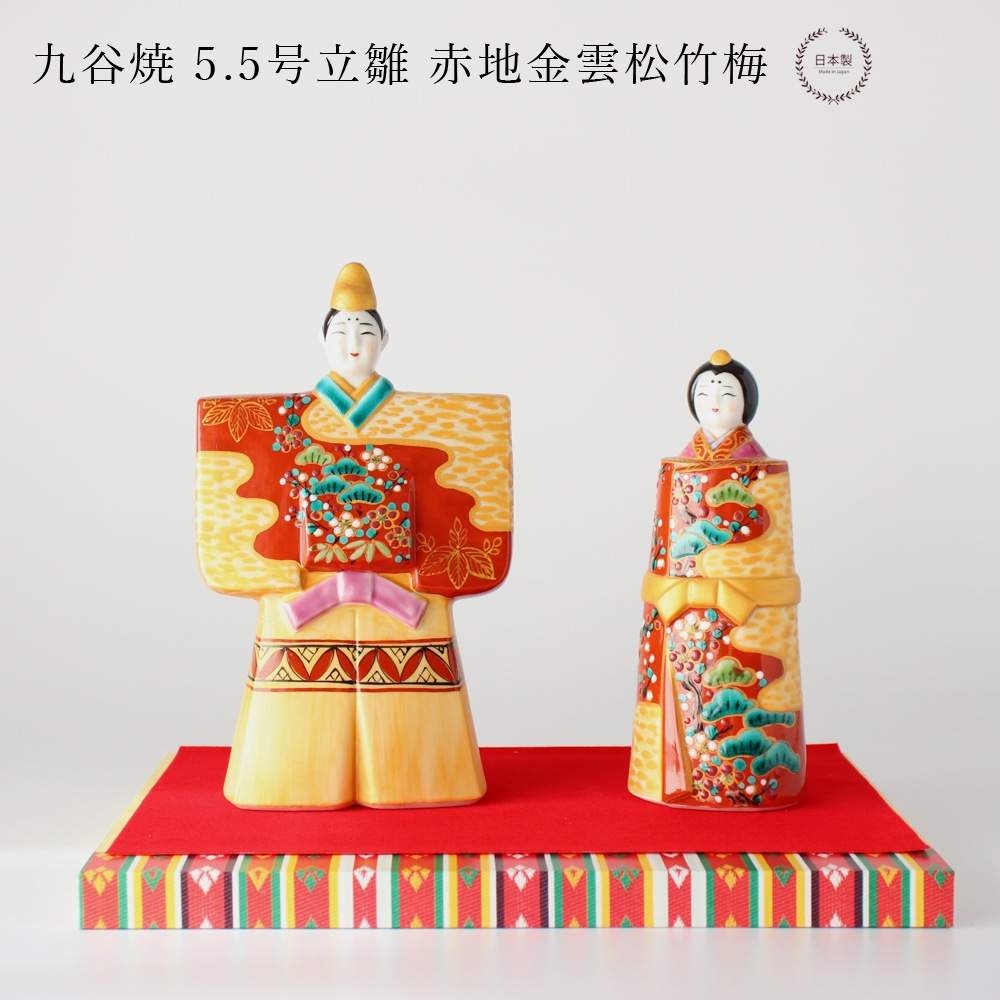 九谷焼 5.5号立雛 赤地金雲松竹梅 | 特集・イベント,桃の節句＆端午の