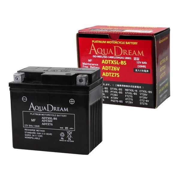 ADTX5L-BS/ADTZ6V / ADTZ7S ｱｸｱﾄﾞﾘｰﾑ2輪ﾊﾞｯﾃﾘｰ | 【バイク用バッテリー