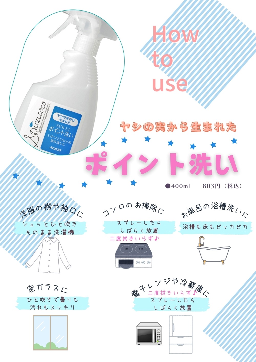 スピカココポイント洗いスプレー　詰替 400ml