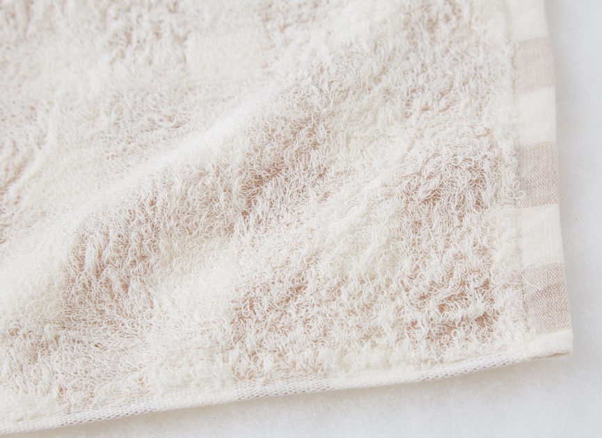 オーガニックコットン　フローズンチェックウォッシュタオル(34cm×35cm)