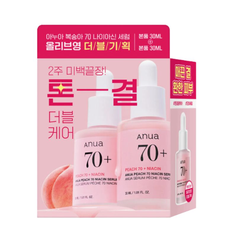【直送品（買い合わせ不可）】[1セット]ANUA (アヌア) 桃70％ ナイアシンセラム  ダブルセット　30ml　