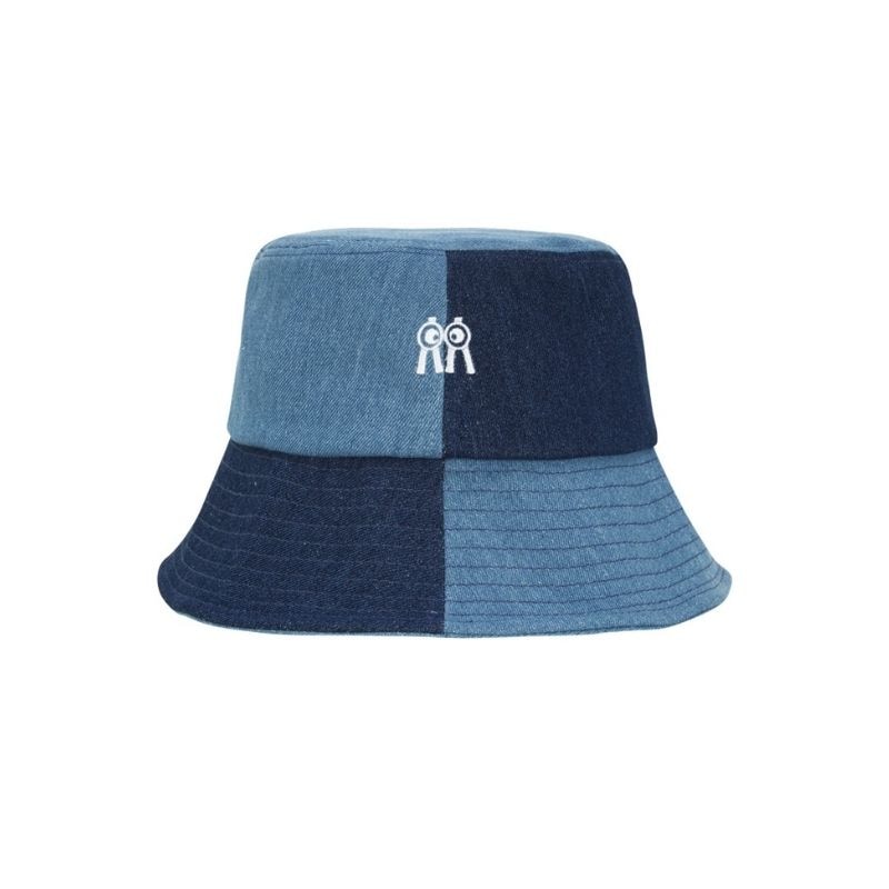 【直送品（買い合わせ不可）】Sサイズ(58cm) Rolling Rolleye バケットハット ホワイトロゴ ハーフデニム　　