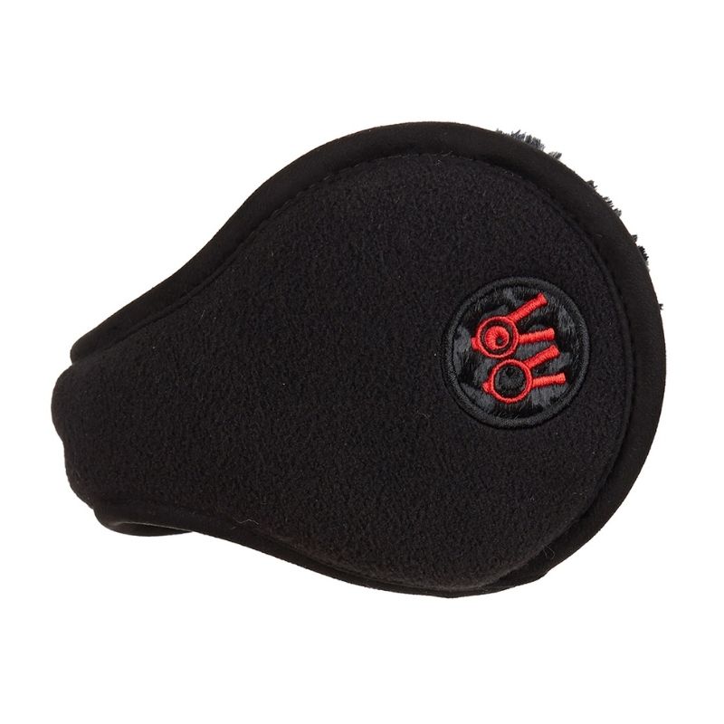 【直送品（買い合わせ不可）】フリーサイズ Rolling Rolleye ヒョウ柄 イヤーマフ レッドアイ ブラック　　