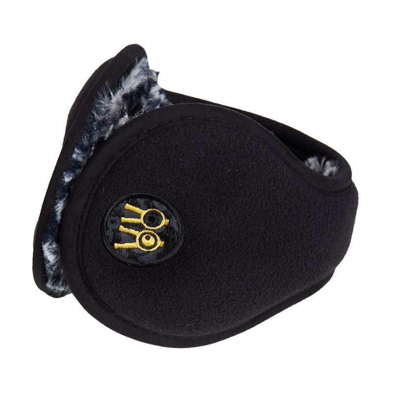 【直送品（買い合わせ不可）】フリーサイズ Rolling Rolleye ヒョウ柄 イヤーマフ イエローアイ ブラック　　