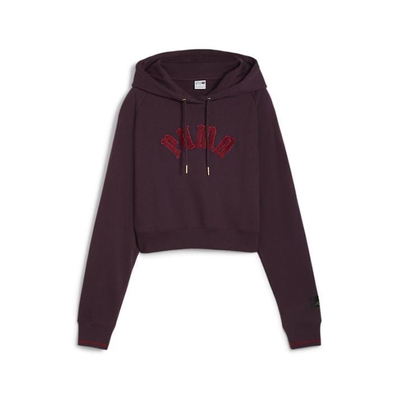 サイズ：L　PUMA ウィメンズ CLASSICS PLAY.PARIS. リラックスド  フーディー  (MIDNIGHT PLUM)　　