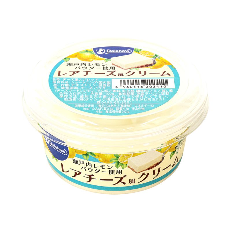 [6個]ダイショウ レアチーズ風クリーム　100g　賞味期限2025.08.05【賞味期限間近】
