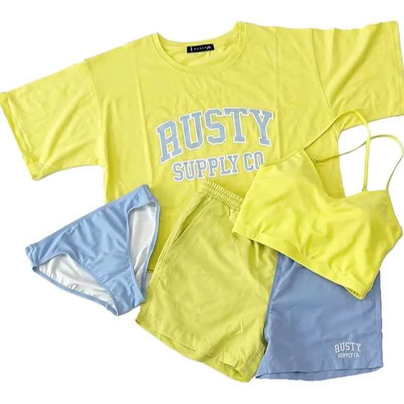 サイズ：7号　RUSTY レディース レディース水着4点セット（YEL）　　