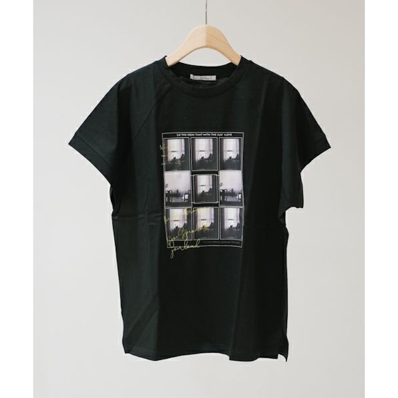 【FREEサイズ】Wrapin nine 9レディース ドライタッチコットン フォトアートT (09 ブラック)　　