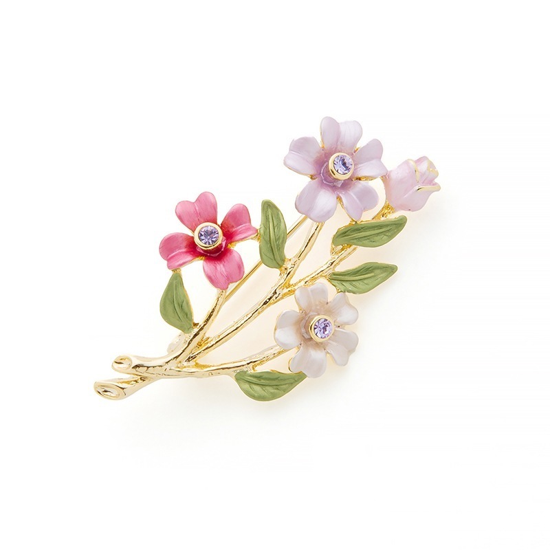 [1個]mabel ニッケルフリースワロMIXハナブローチ　　