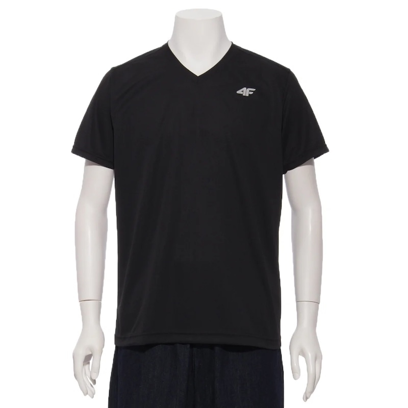 サイズ：S　4F メンズ VネックTシャツ（BLACK）　　