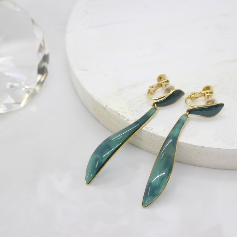 [1個]The Rule　Veronica earring　グリーン　　