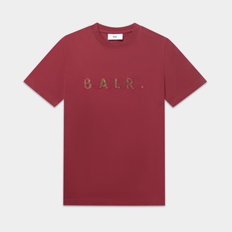 【Mサイズ】BALR.  メンズ MONOGRAM EMBRO REGULAR FIT T-SHIRT (Tibetian Red)　　