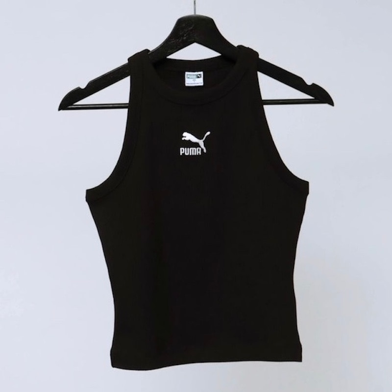 【Mサイズ】PUMA ウィメンズ  CLASSICS リブ スリムタンクトップ (PUMA BLACK)　　