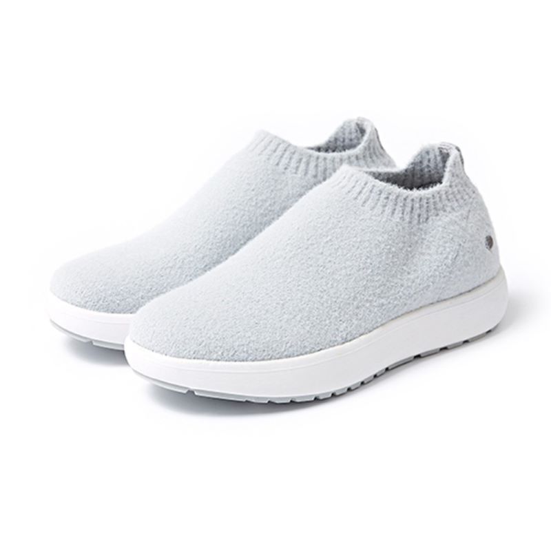 【27.0cm】SKONO メンズ Knited wool Slip-on Sneakers（WHITE）　　