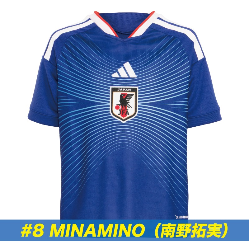 �ڥޡ��������adidas/���ǥ����� 2026 ���å���������ɽ �ۡ��� ��ץꥫ ��˥ե����� KIDS #8 MINAMINO ������¡�UV719/JZ9688��