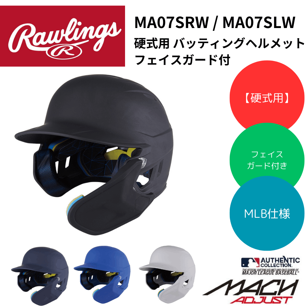 Rawlings ローリングス 硬式用 バッティングヘルメット フェイスガード付