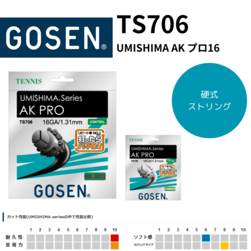 GOSEN ゴーセン 硬式テニスストリングス UMISHIMA AKプロ16