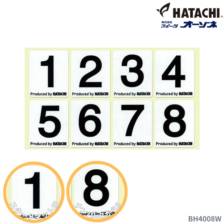 HATACHI ハタチ スタートマットシール（NO.1-8）
