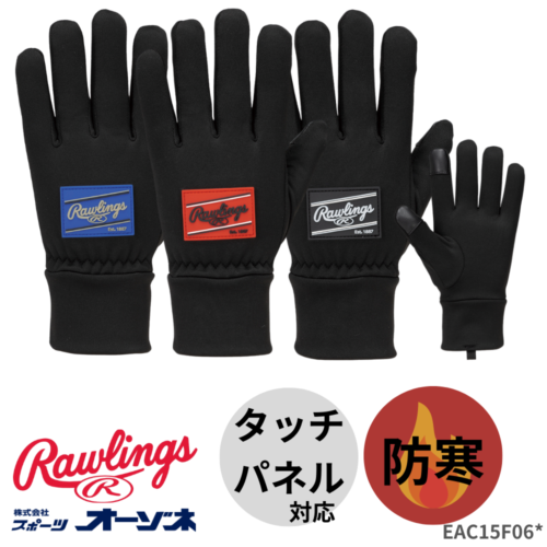 Rawlings ローリングス 裏起毛 フリース 防寒手袋 （スマホ対応）