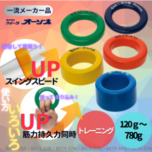 一流メーカー品 ＜実打可＞ バットウェイトリング バット専用重り  （重さ：120ｇ～780g)