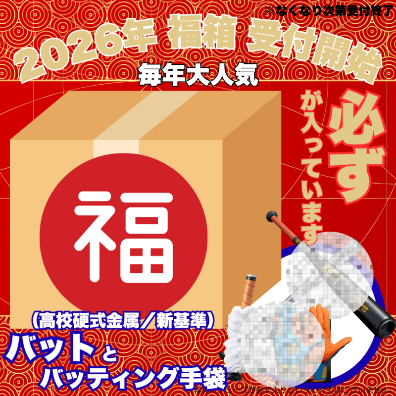 ～NEW～ 【予約受付中】 福箱 2026 （野球その③ 必ず[高校硬式金属]バットとバッティング手袋 両方入っています） ■〆切：12/17（木）　