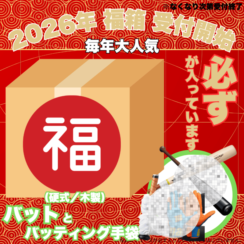 ～NEW～ 【予約受付中】 福箱 2026 （野球その③ 必ず[硬式(木製)]バットとバッティング手袋 両方が入っています） ■〆切：12/17（木）　