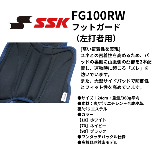 SSK エスエスケイ フットガード（左打者用） | ヘルメット・防具