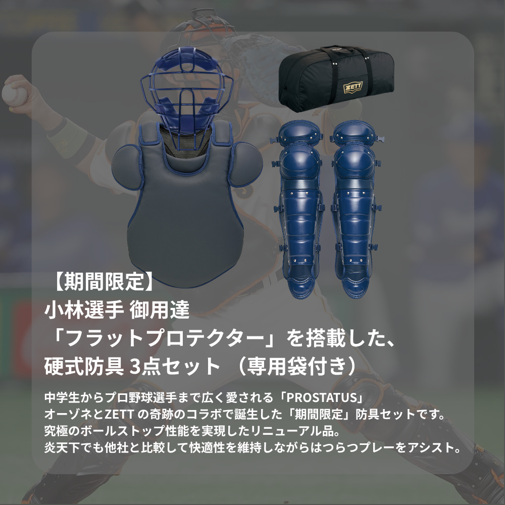 品切中）ZETT ゼット PROSTATUS プロステイタス 硬式用 防具4点セット