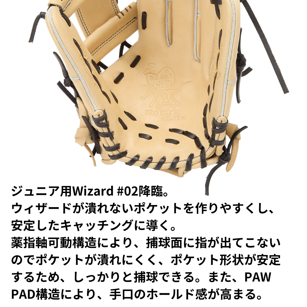 Rawlings ローリングス JR HOH PRO EXEL ELITE Wizard#02 ＜ジュニア＞ 軟式 グローブ オールラウンド用 G9M型 （サイズ：M）