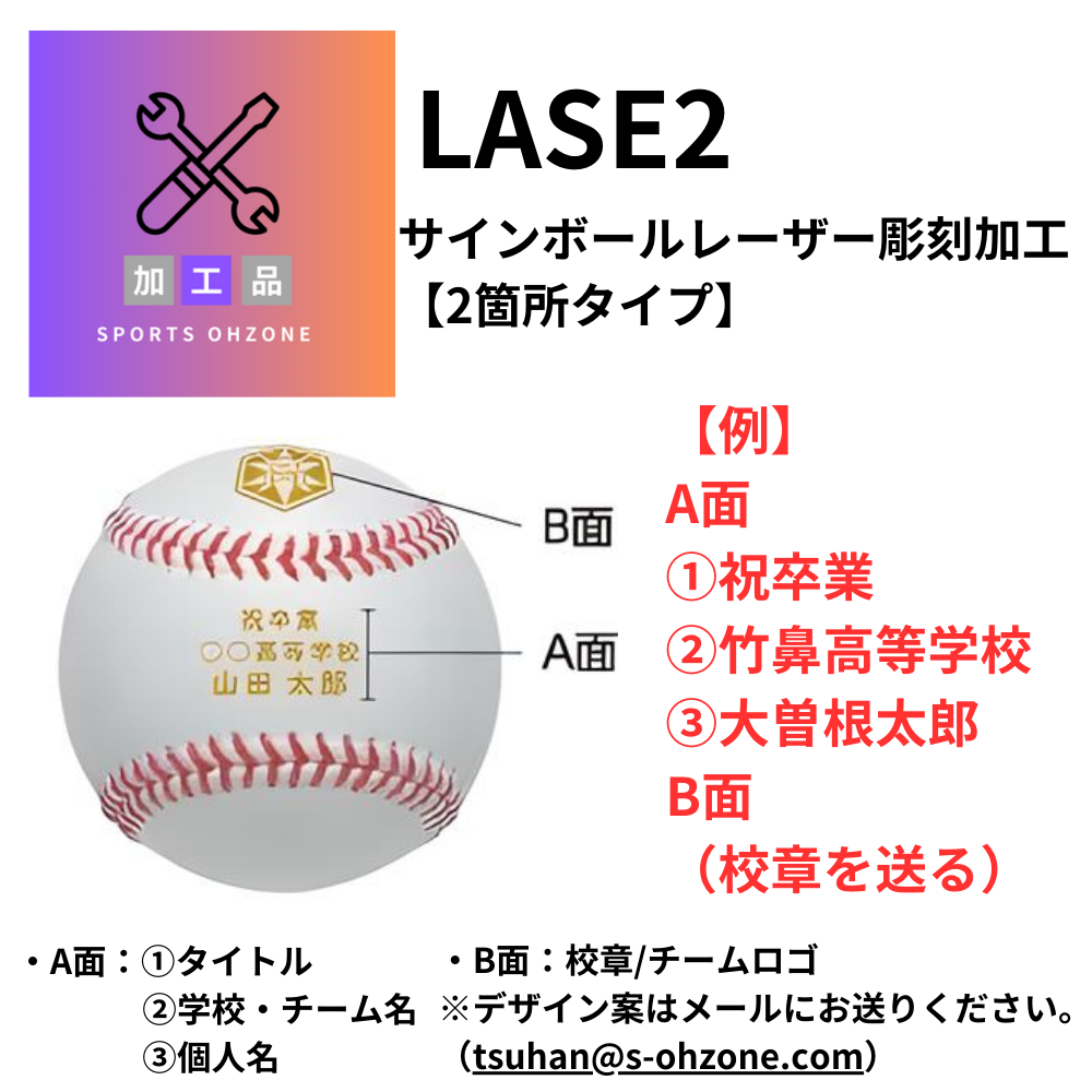 加工】 サインボールレーザー彫刻加工 【2箇所タイプ】 ※5個～ | 記念
