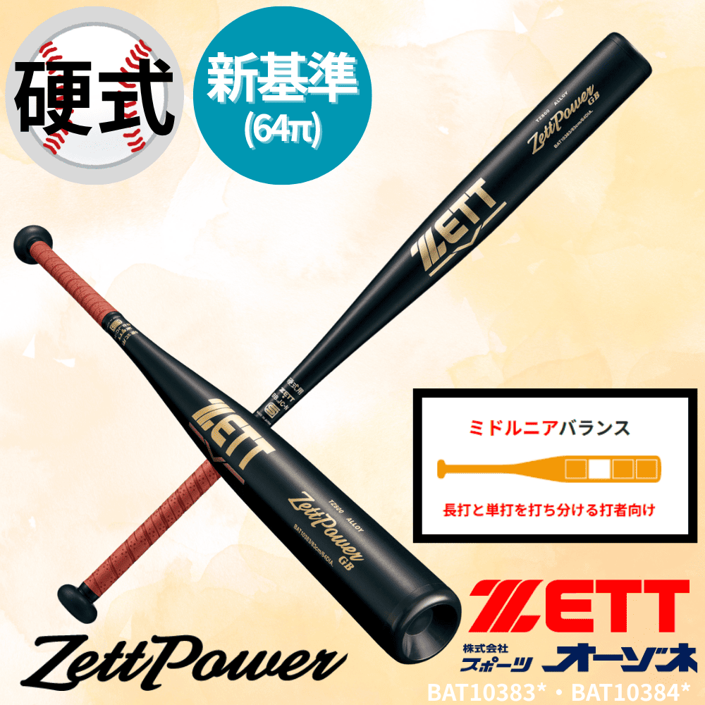 ZETT ゼット <新基準対応> 硬式金属バット ZETTPOWER GB ゼットパワー GB （手元バランス）