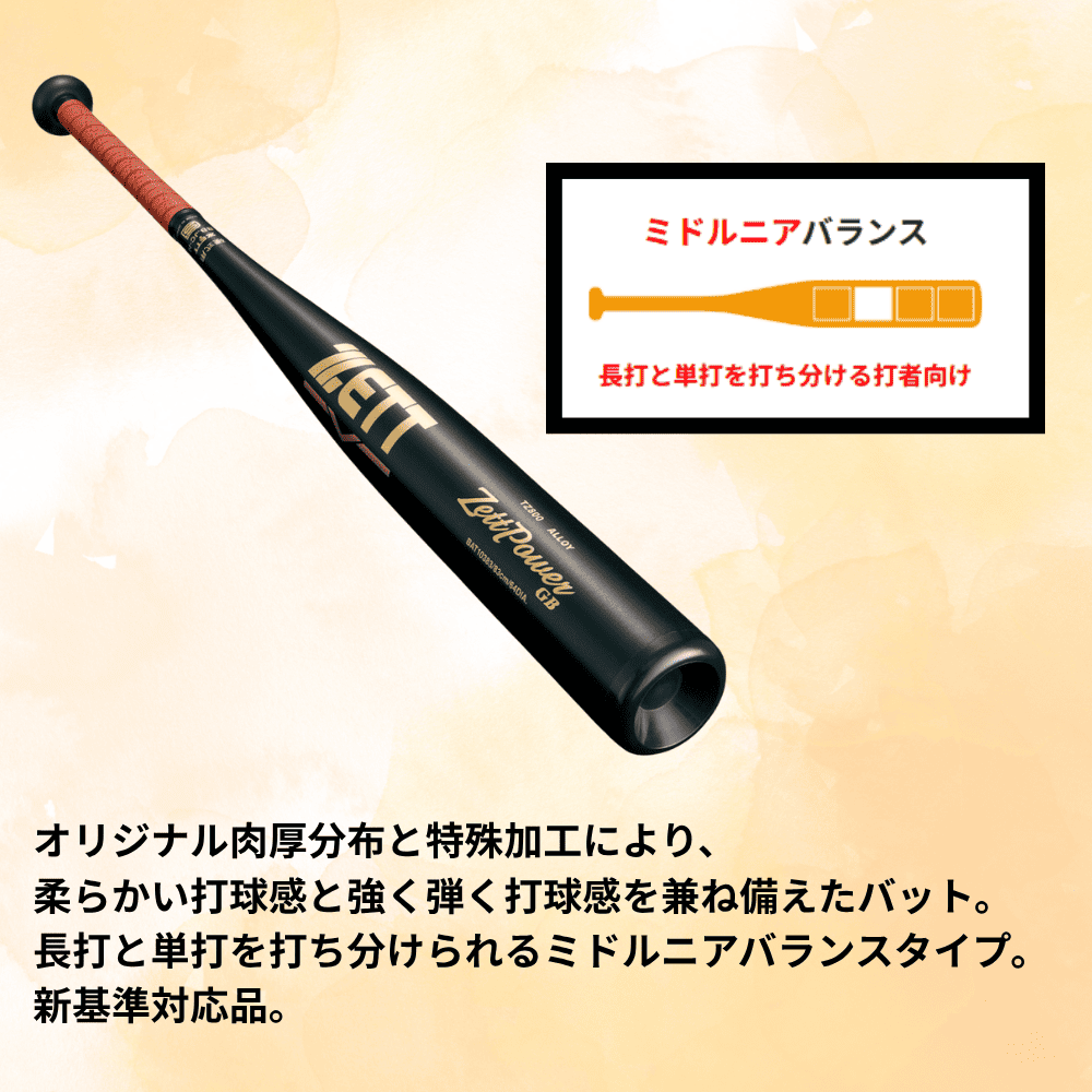 ZETT ゼット <新基準対応> 硬式金属バット ZETTPOWER GB ゼットパワー GB （手元バランス）